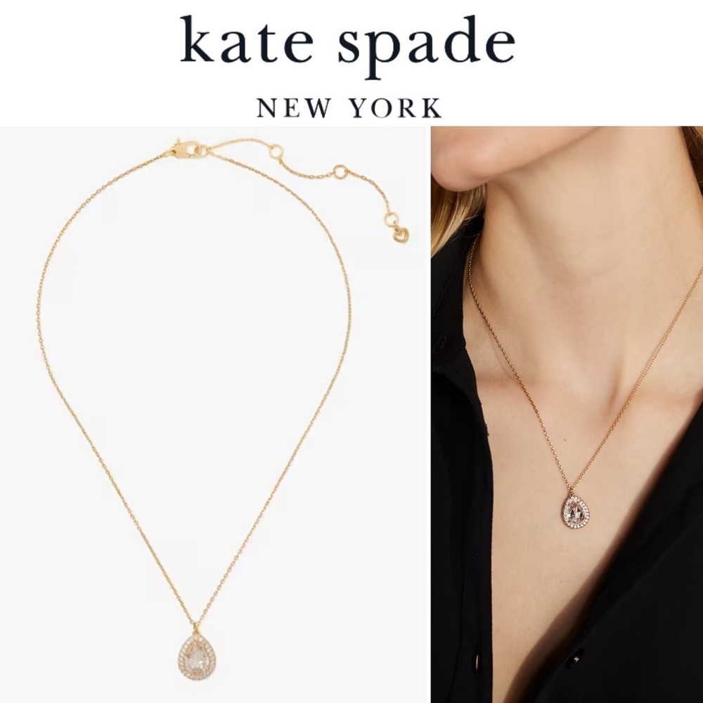 Kate Spade Brilliant Statements Pavé Halo Drop Earrings in Gold NWT 78$ - Picture 4 of 6